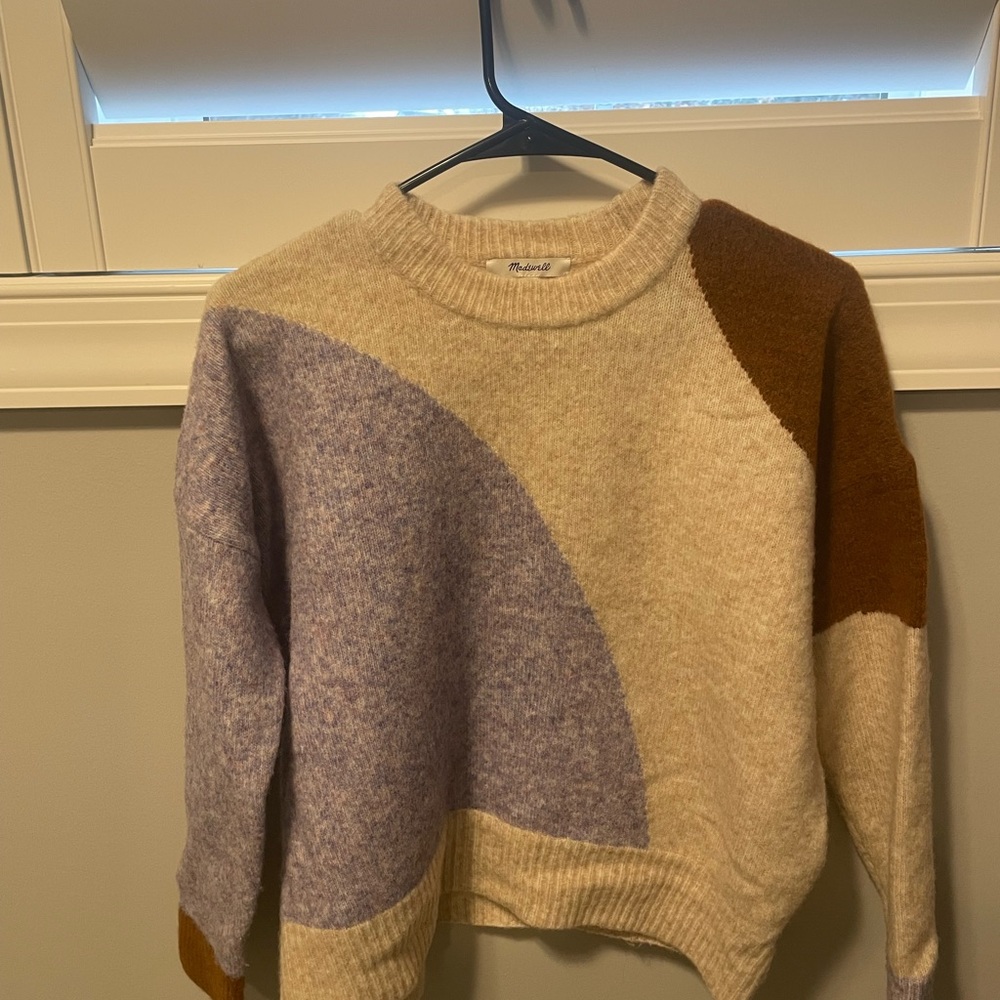 Madewell CEDARBROOK PULLOVER SWEATER IN COLORBLOCK Size XS (Item NC683)